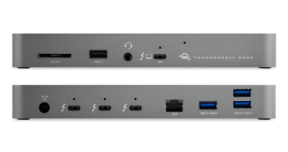 Front & Rear View of the OWC 11-Port Thunderbolt Dock